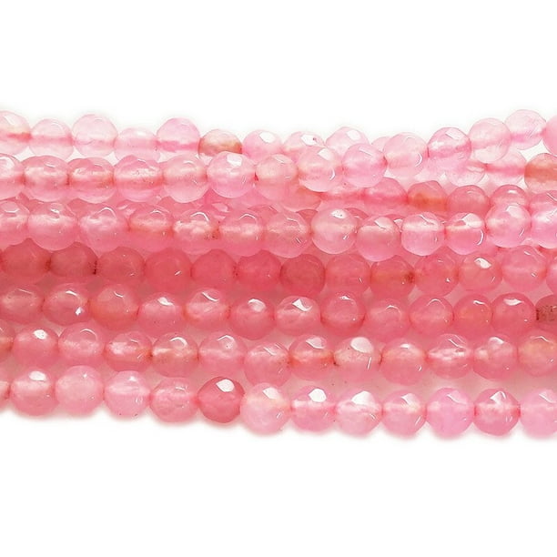 Pink Jade Gemstone Faceted Round Beads For Jewelry Making 15" 4mm 6mm 8mm Pink Jade Gemstone Faceted Round Beads For Jewelry Making 15" 4mm 6mm 8mm